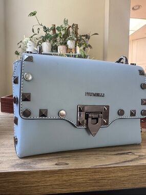 Powder Blue Studded Shoulder/Crossbody Bag